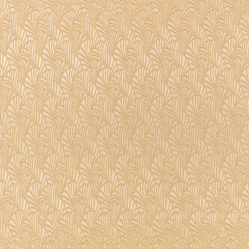 Lunette Soft Gold Ornate Fabric by Kirkby Design — flat