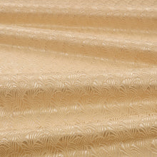 Lunette Soft Gold Ornate Fabric by Kirkby Design — draped