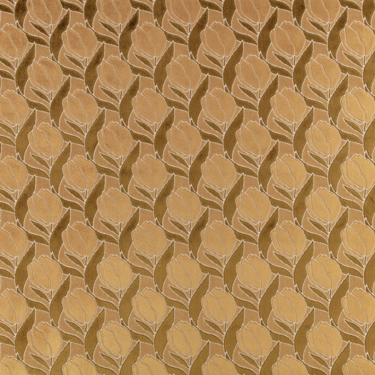 Arabesque FR Crib 5 Harvest Gold Ornate Fabric by Kirkby Design — flat