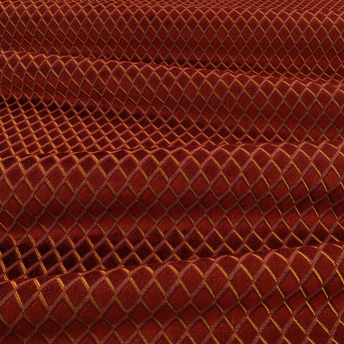 Ornate FR Crib 5 Theatre Fabric by Kirkby Design — draped