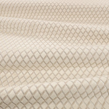 Ornate FR Crib 5 Pearl Fabric by Kirkby Design — draped