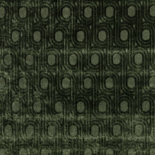 Cornice Pine Green Ornate Fabric by Kirkby Design — flat