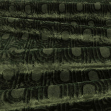 Cornice Pine Green Ornate Fabric by Kirkby Design — draped