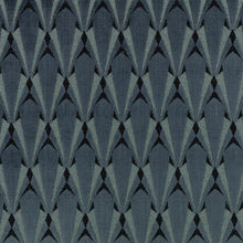 Eventail FR Crib 5 Petrol Ornate Fabric by Kirkby Design — flat