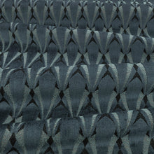 Eventail FR Crib 5 Petrol Ornate Fabric by Kirkby Design — draped