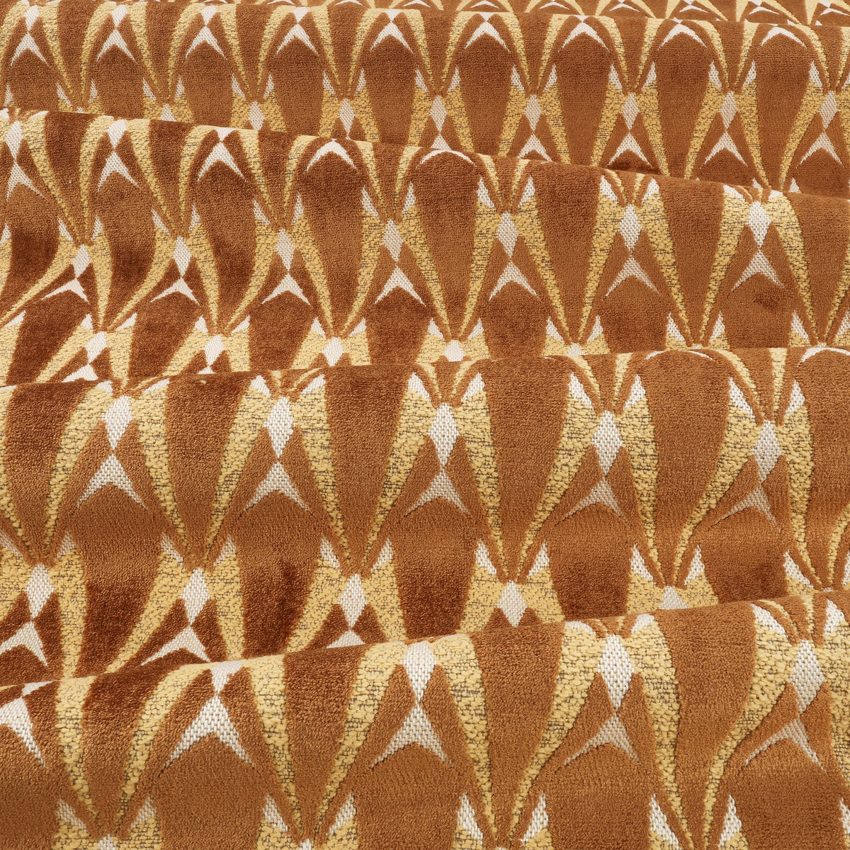 Eventail FR Crib 5 Radiance Ornate Fabric by Kirkby Design — draped