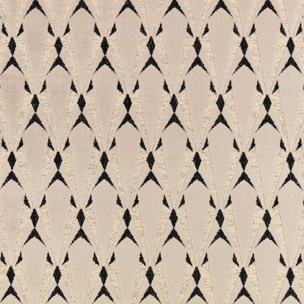 Eventail FR Crib 5 Monochrome Ornate Fabric by Kirkby Design — flat