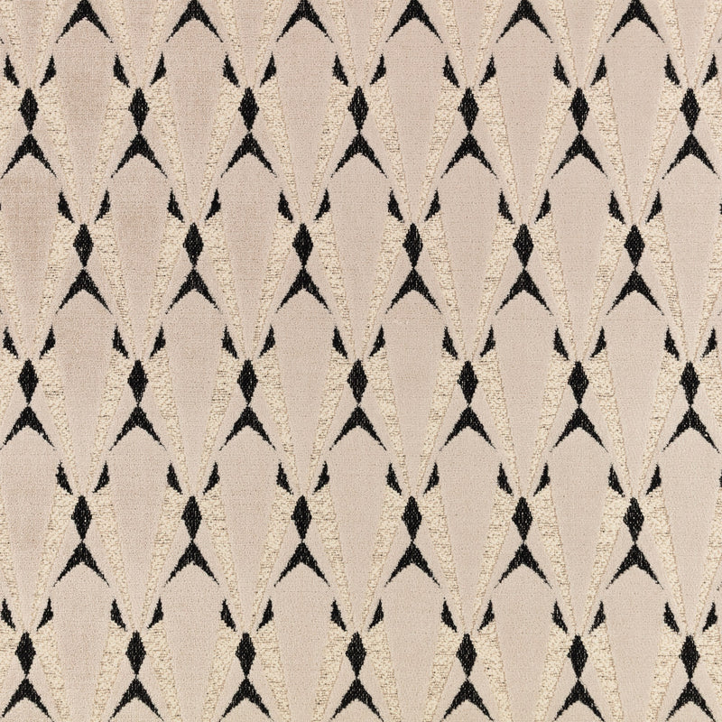 Eventail FR Crib 5 Monochrome Ornate Fabric by Kirkby Design — flat