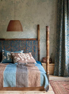 LW 349 646 Kashmiri Copper Blue Fabric by Lewis & Wood