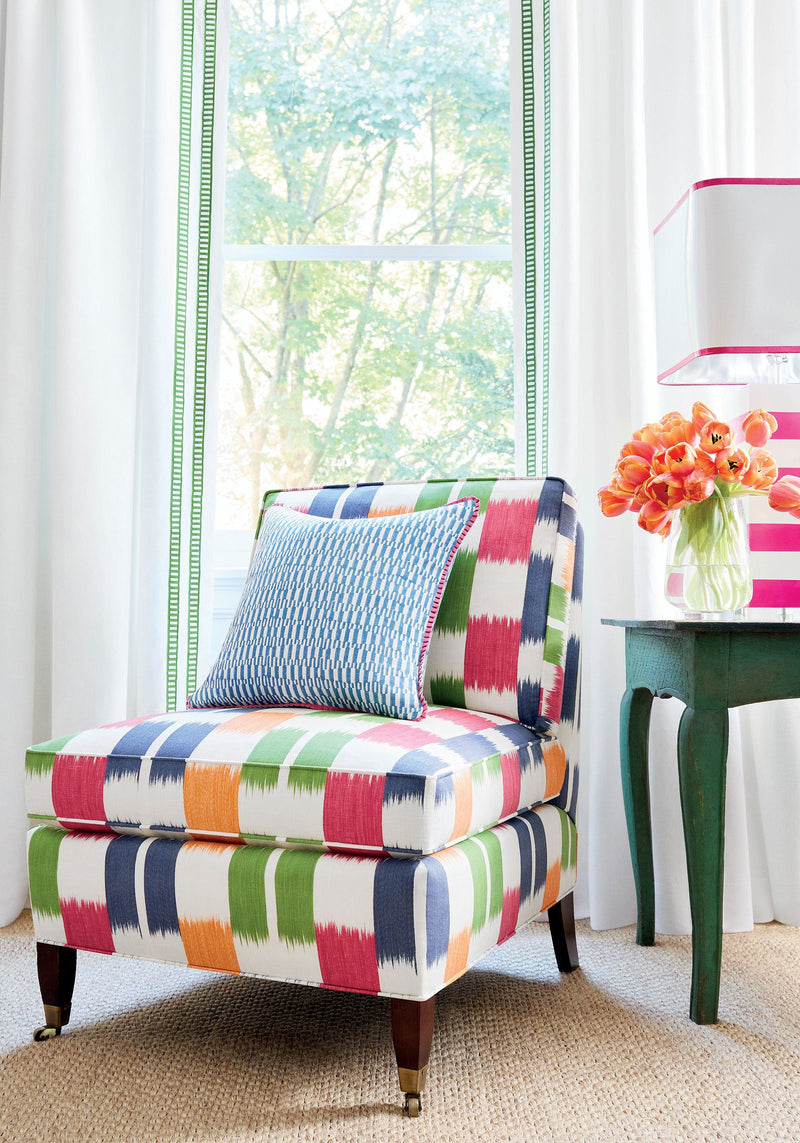 F920835 Kasuri Blue and White Eden Fabric by Thibaut