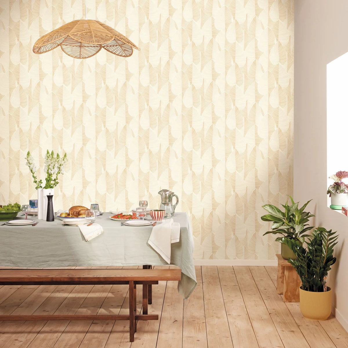 Nuance Beige Light Wallpaper by Caselio