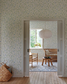 Lucy Sky Blue Kolonin II Wallpaper by Sandberg roomshot