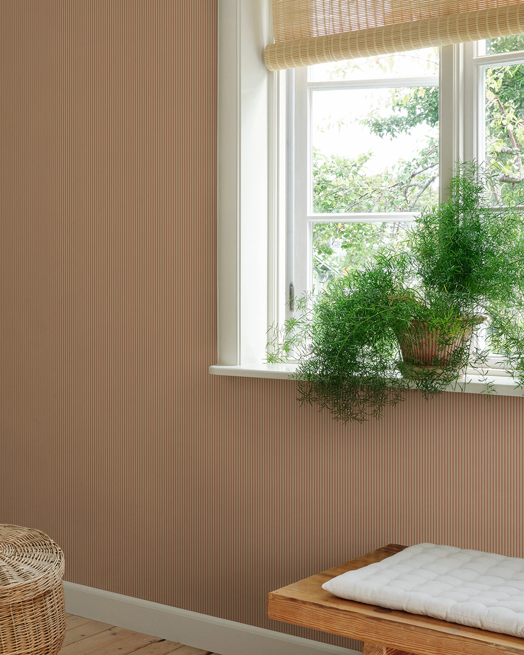 Fabian Terracotta Kolonin II Wallpaper by Sandberg roomshot