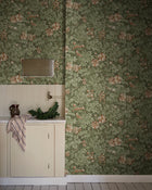 Tyra Forest Green Kolonin II Mural by Sandberg roomshot