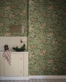 Tyra Forest Green Kolonin II Mural by Sandberg roomshot