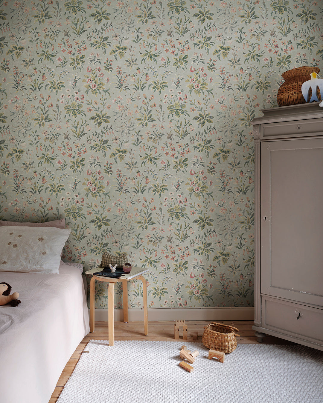 Ania Misty Blue Kolonin II Mural by Sandberg roomshot