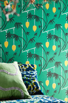 112938 Kimiko Colour 3 Bottle Green Wallpaper by Harlequin
