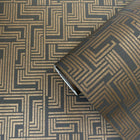 L-BD2007 Geometric Boutique Sheen Bronze Brown Wallpaper by Galerie