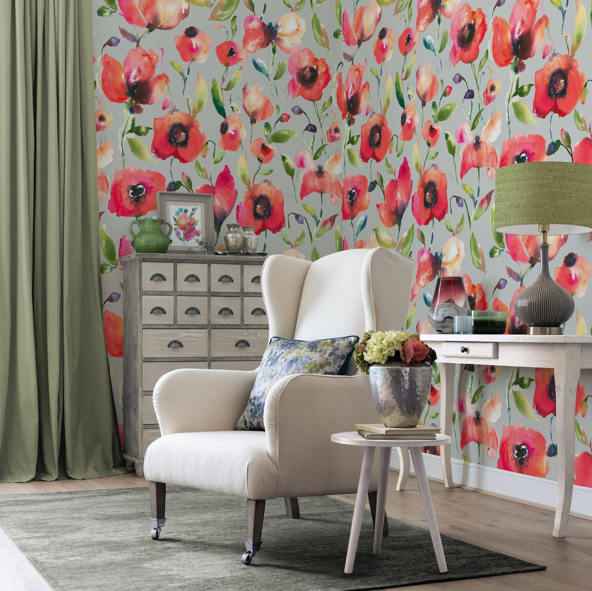 Laksha Grenadine Wallpaper by Voyage Maison | LAKSHA/WPO/GRE
