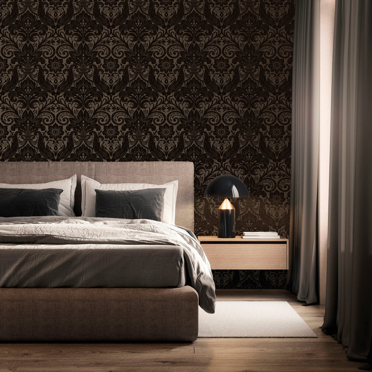 Damask Sauvage Laurence Llewelyn Bowen Off The Wall Wallpaper by Galerie