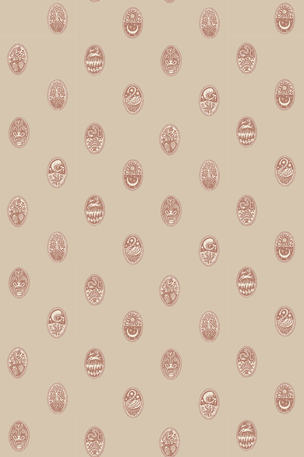 LIN-027-060-035 Linear Cameos Roll II Wallpaper by Josephine Munsey