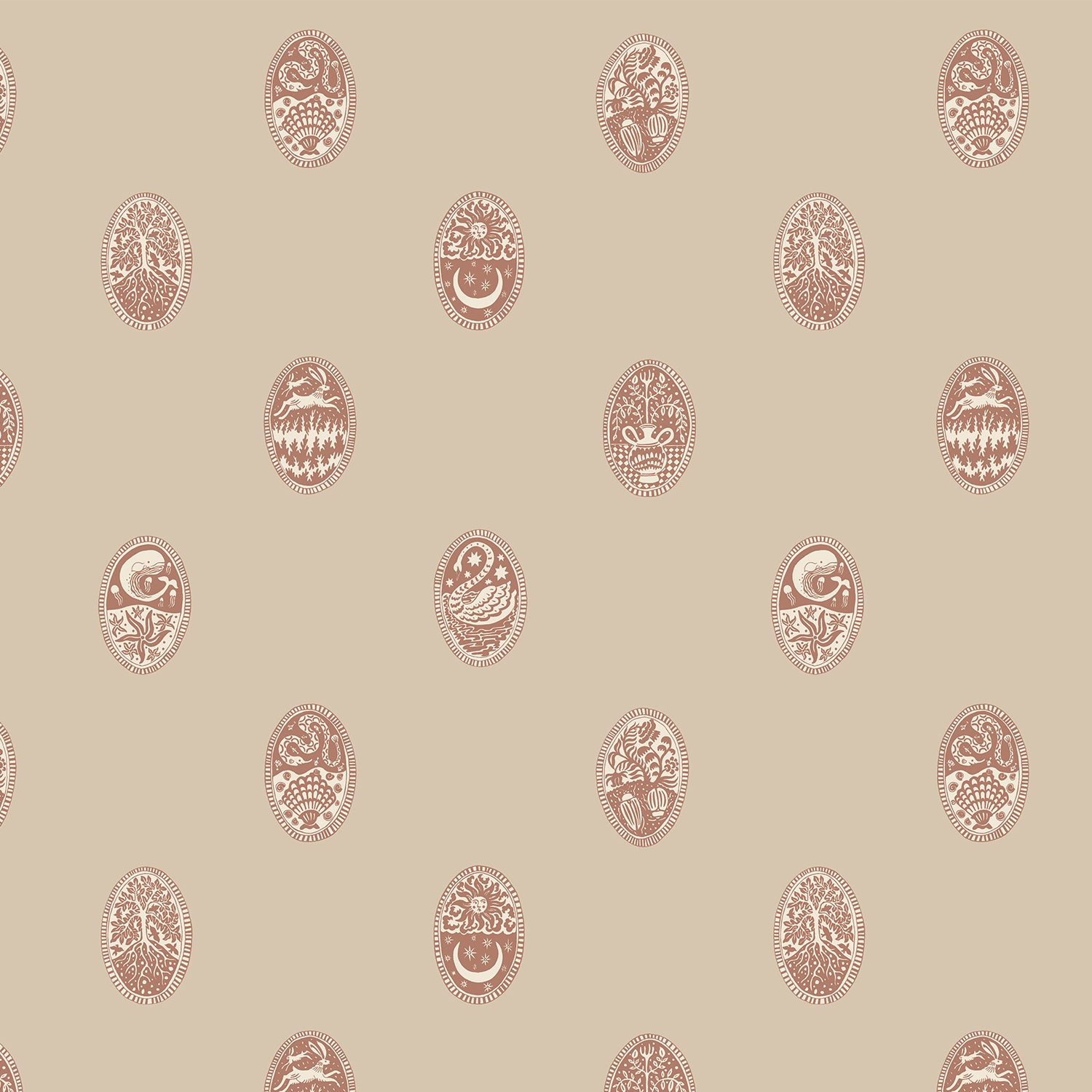 LIN-027-060-035 Linear Cameos Roll II Wallpaper by Josephine Munsey