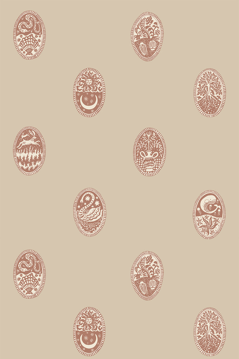 LIN-027-060-035 Linear Cameos Roll II Wallpaper by Josephine Munsey