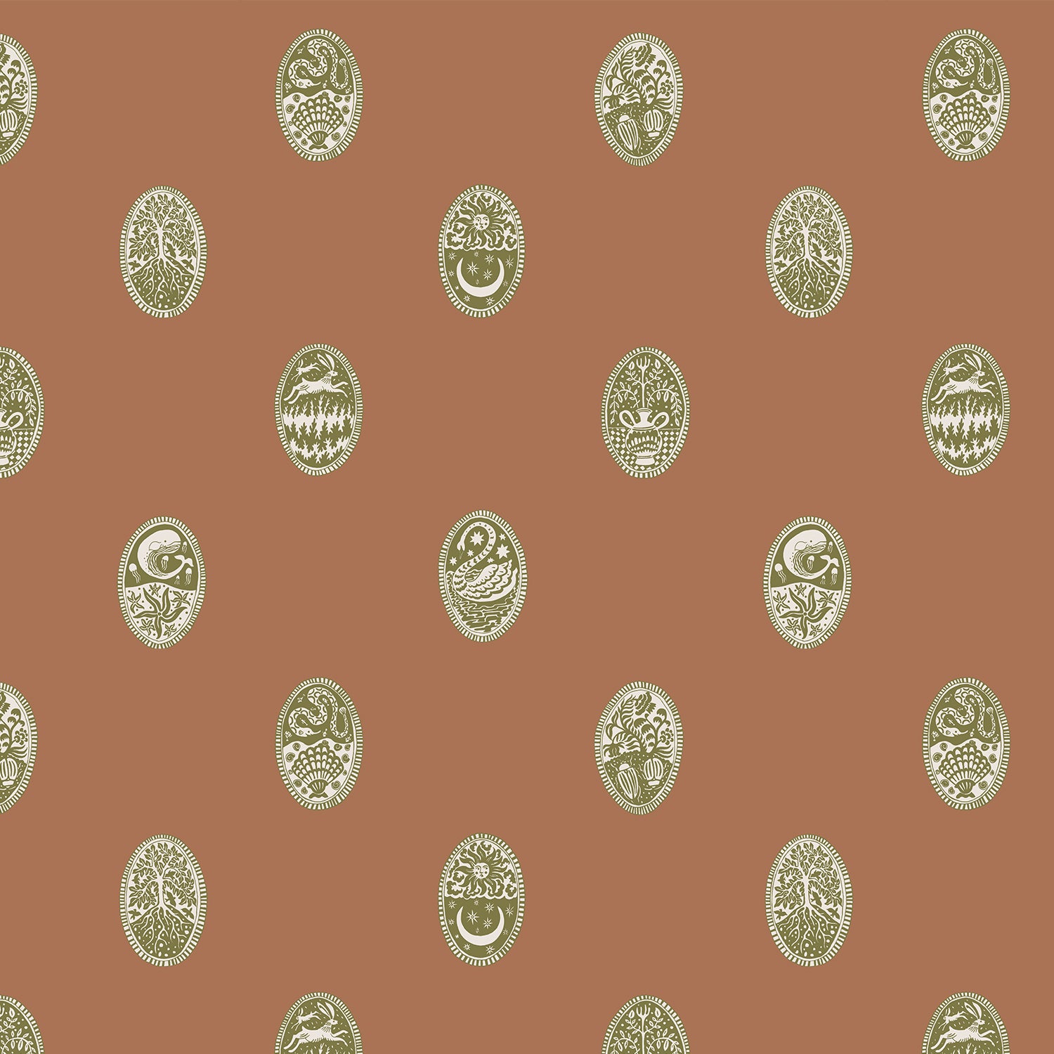 LIN-055-032-056 Linear Cameos Roll II Wallpaper by Josephine Munsey