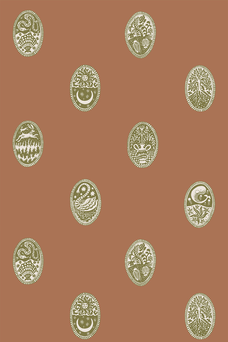 LIN-055-032-056 Linear Cameos Roll II Wallpaper by Josephine Munsey