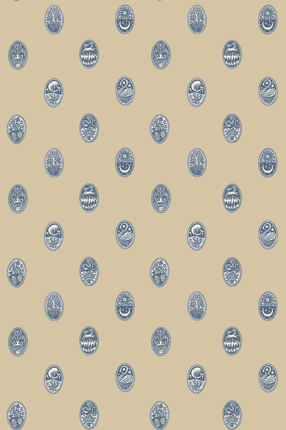 LIN-057-061-015 Linear Cameos Roll II Wallpaper by Josephine Munsey