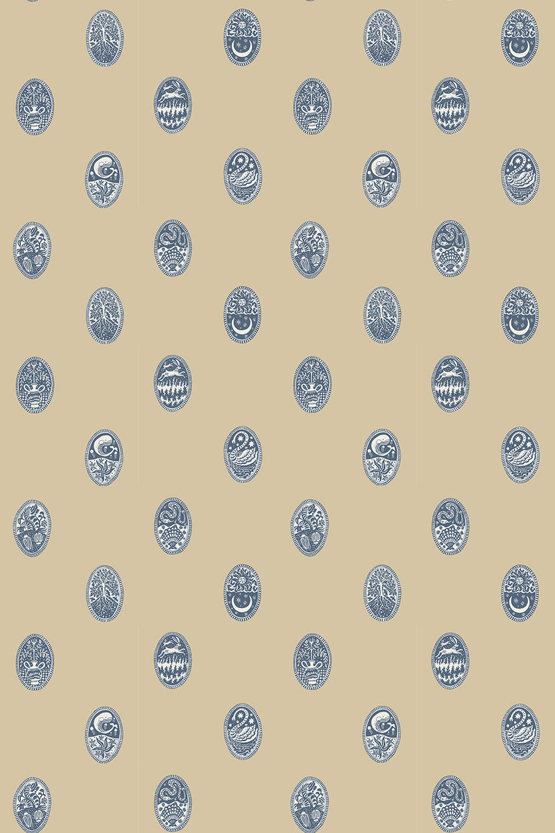 LIN-057-061-015 Linear Cameos Roll II Wallpaper by Josephine Munsey