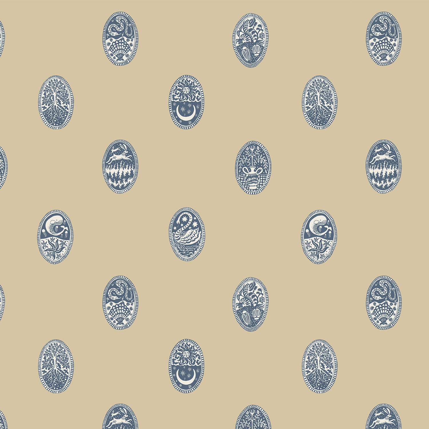 LIN-057-061-015 Linear Cameos Roll II Wallpaper by Josephine Munsey