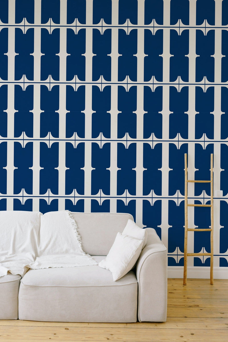 LL3101-7 Blaua (Large Scale) Blue Llaüt Wallpaper by Tres Tintas