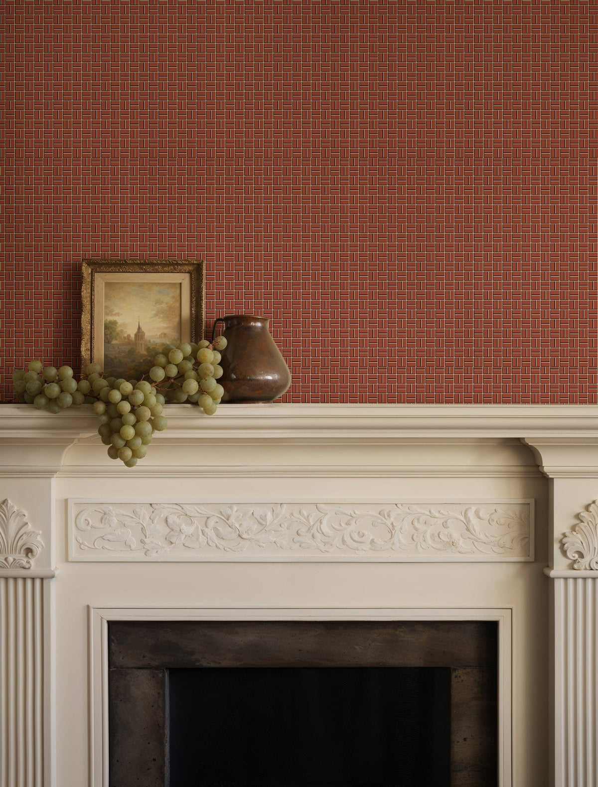 LL3103-4 Llosa Red Llaüt Wallpaper by Tres Tintas