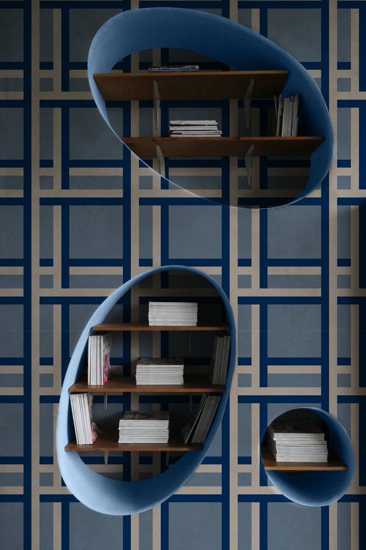 LL3105-7 Nus (Large Scale) Blue Llaüt Wallpaper by Tres Tintas