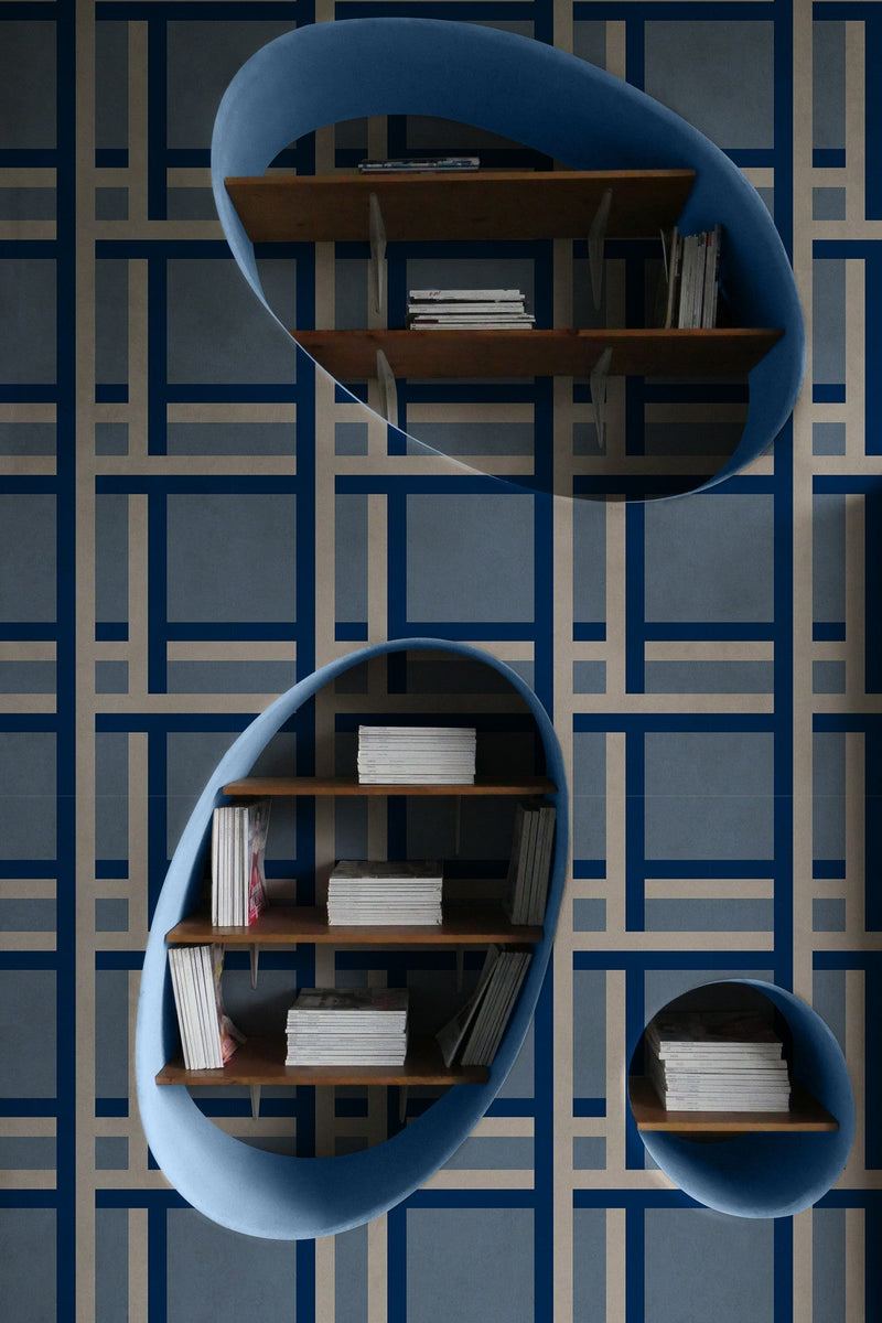 LL3105-7 Nus (Large Scale) Blue Llaüt Wallpaper by Tres Tintas