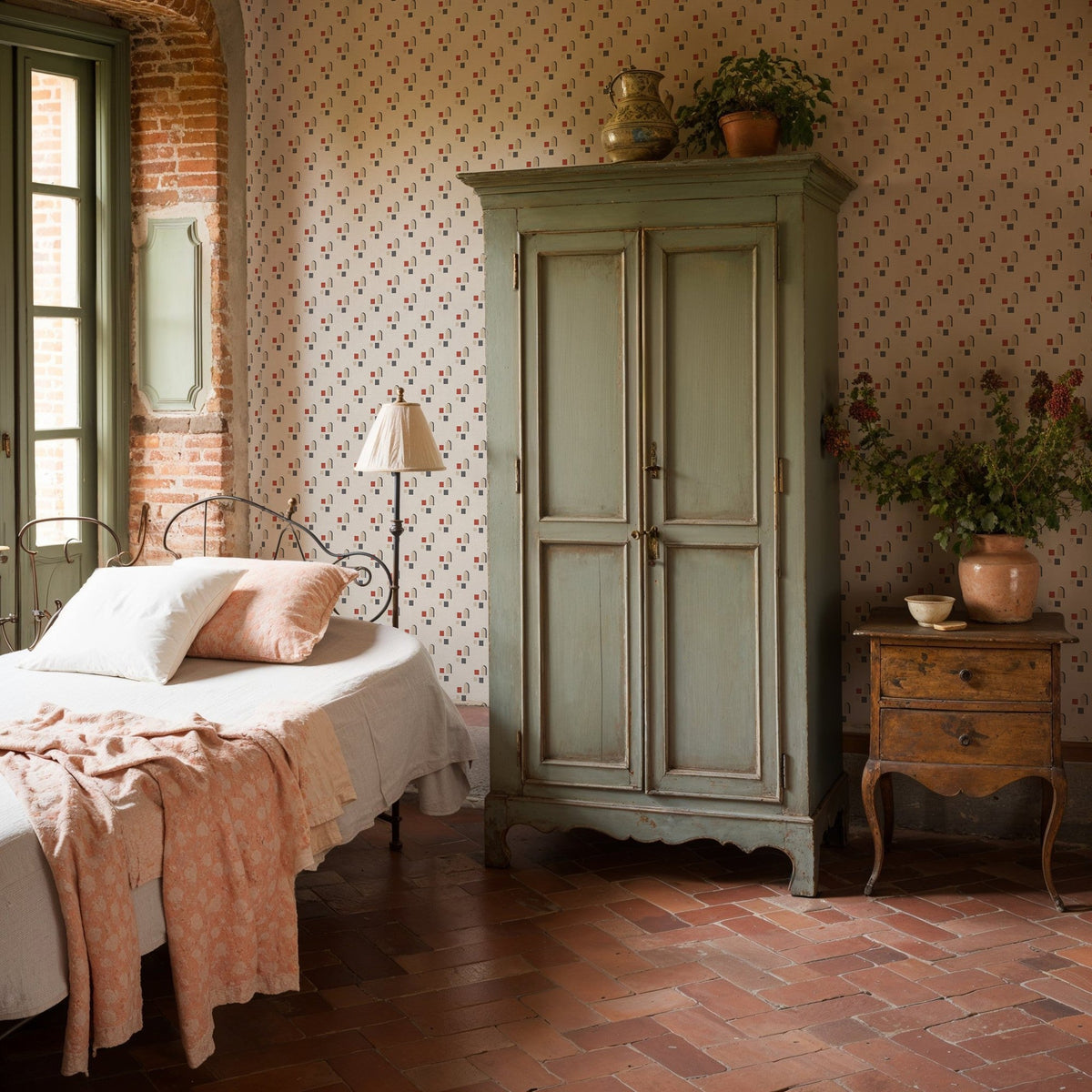 LL3106-3 Far Red Llaüt Wallpaper by Tres Tintas