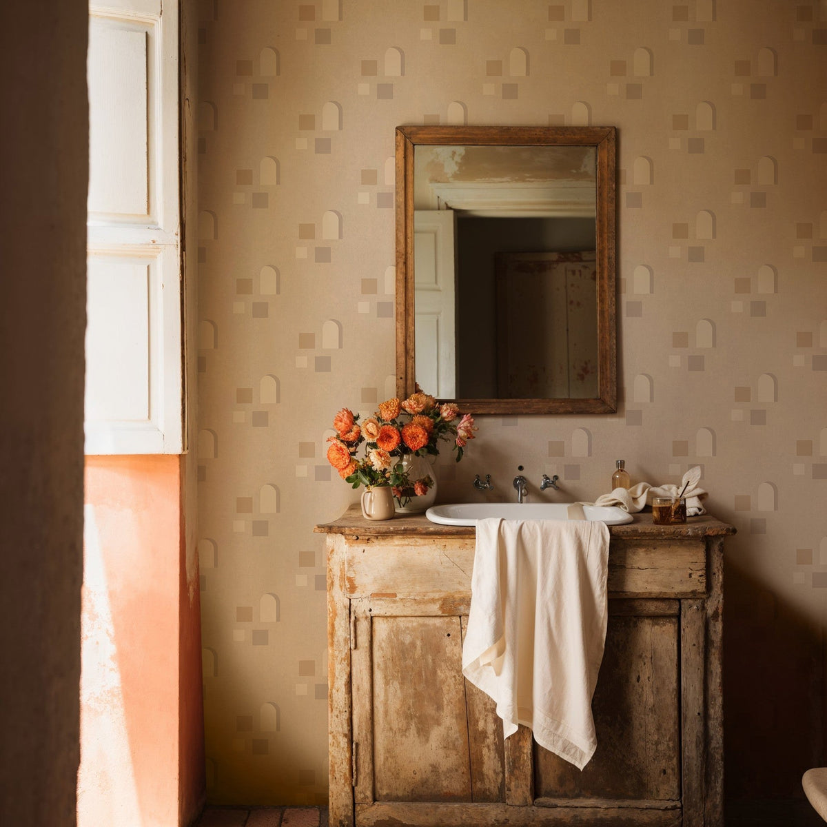 LL3106-6 Far (Large Scale) Beige Llaüt Wallpaper by Tres Tintas