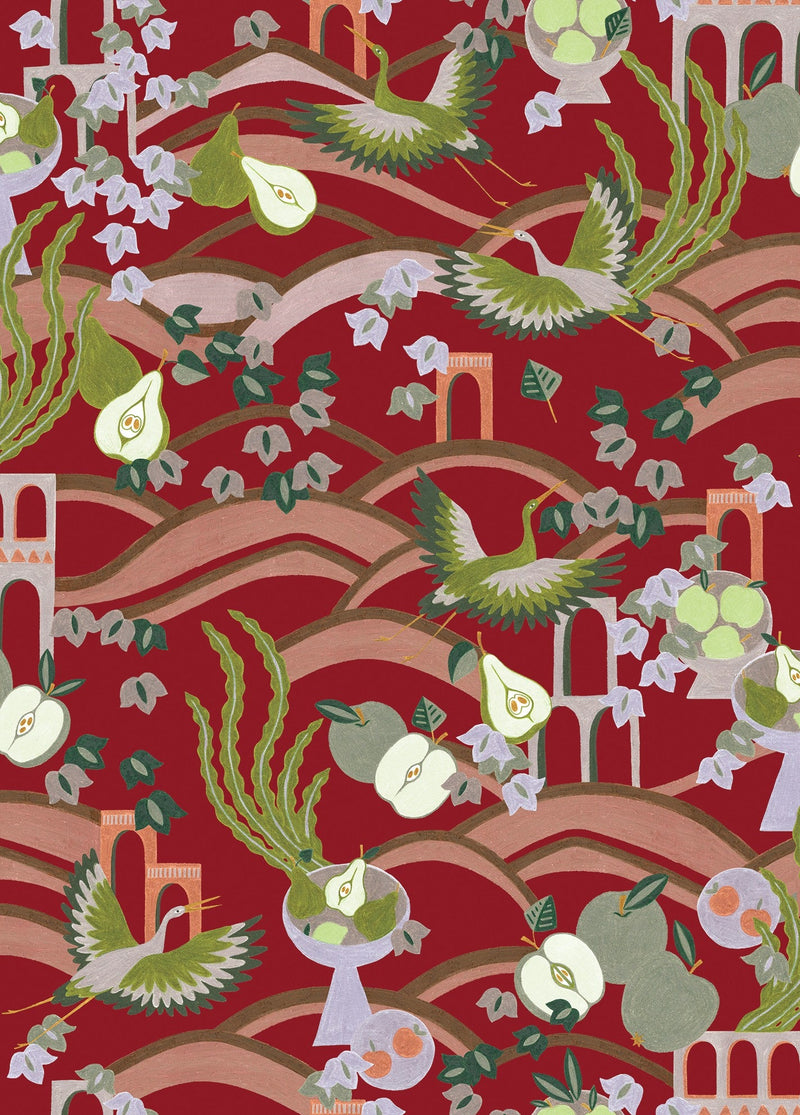 LL3702-1 Illa Red Llar Wallpaper by Tres Tintas