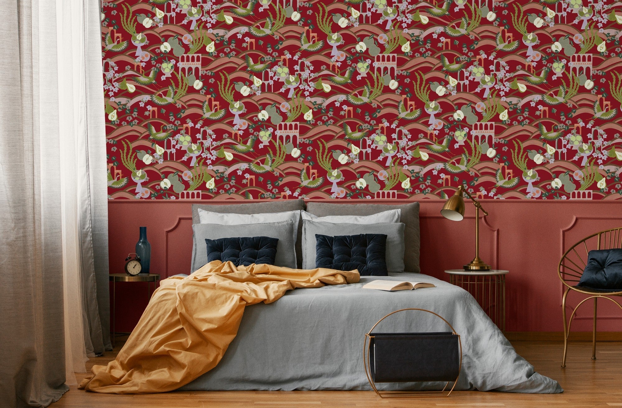 LL3702-1 Illa Red Llar Wallpaper by Tres Tintas