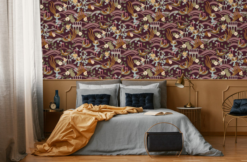Illa Purple Llar Wallpaper by Tres Tintas