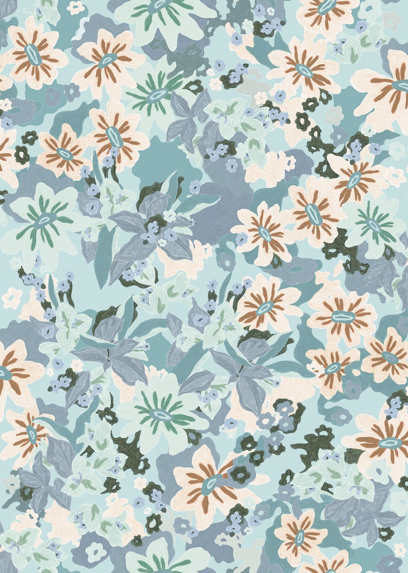 LL3705-5 Heura Blue (LL3705-5) Llar Wallpaper by Tres Tintas