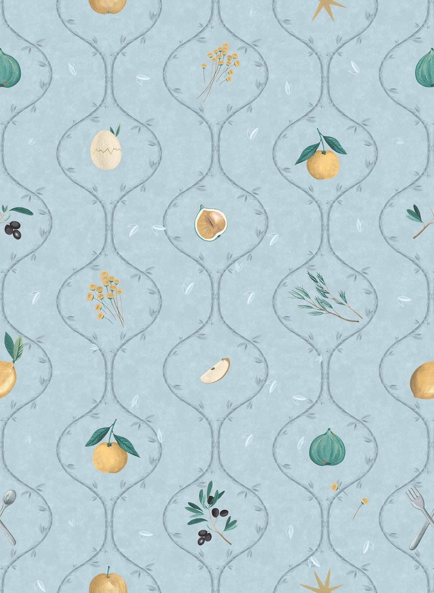 LL3706-2 Rebost Blue Llar Wallpaper by Tres Tintas