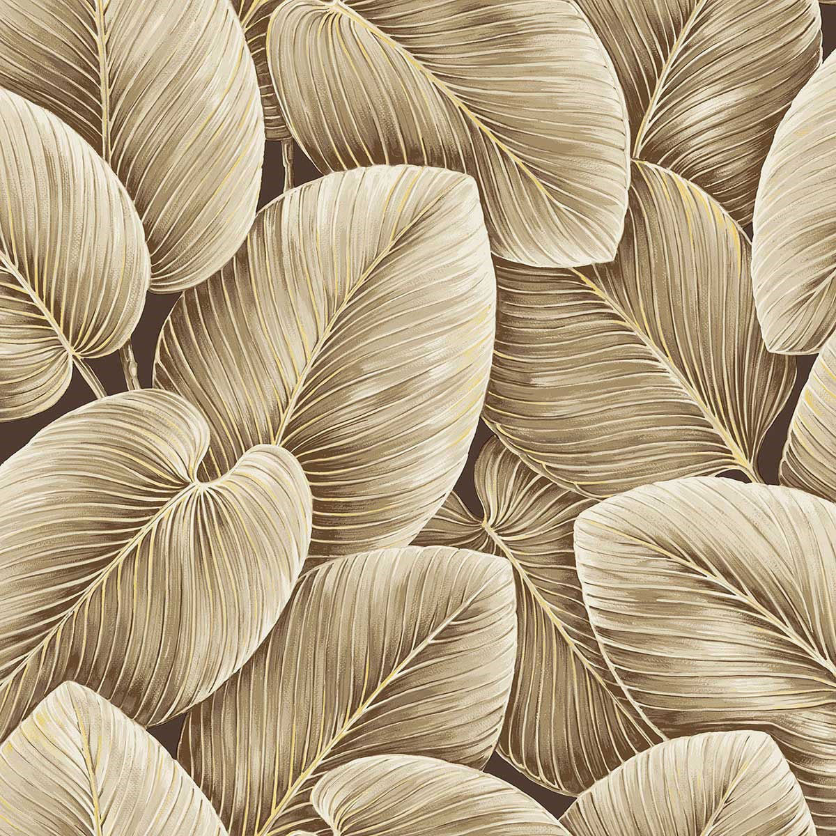 LS60306 Lush Leaf Savannah Grass Chocolate Wallpaper by Today Interiors