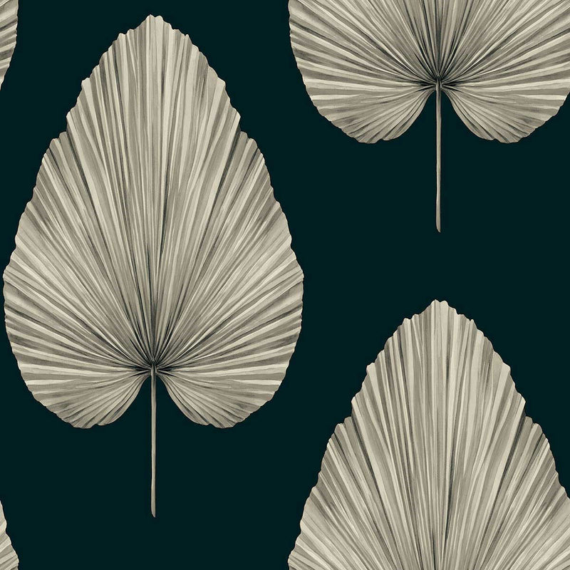 LS60800 Grande Leaf Savannah Grass Charcoal Wallpaper by Today Interiors