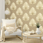 LS60805 Grande Leaf Savannah Grass Taupe Wallpaper by Today Interiors