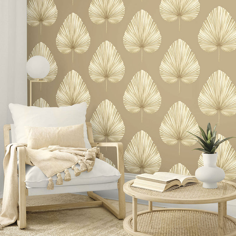 LS60805 Grande Leaf Savannah Grass Taupe Wallpaper by Today Interiors