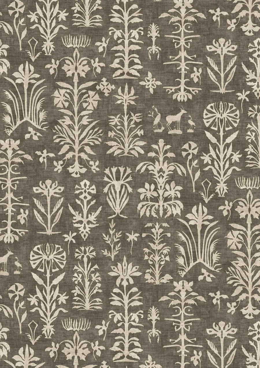 LW-297-552 Papyrus Nero Mediterranea Fabric by Lewis & Wood