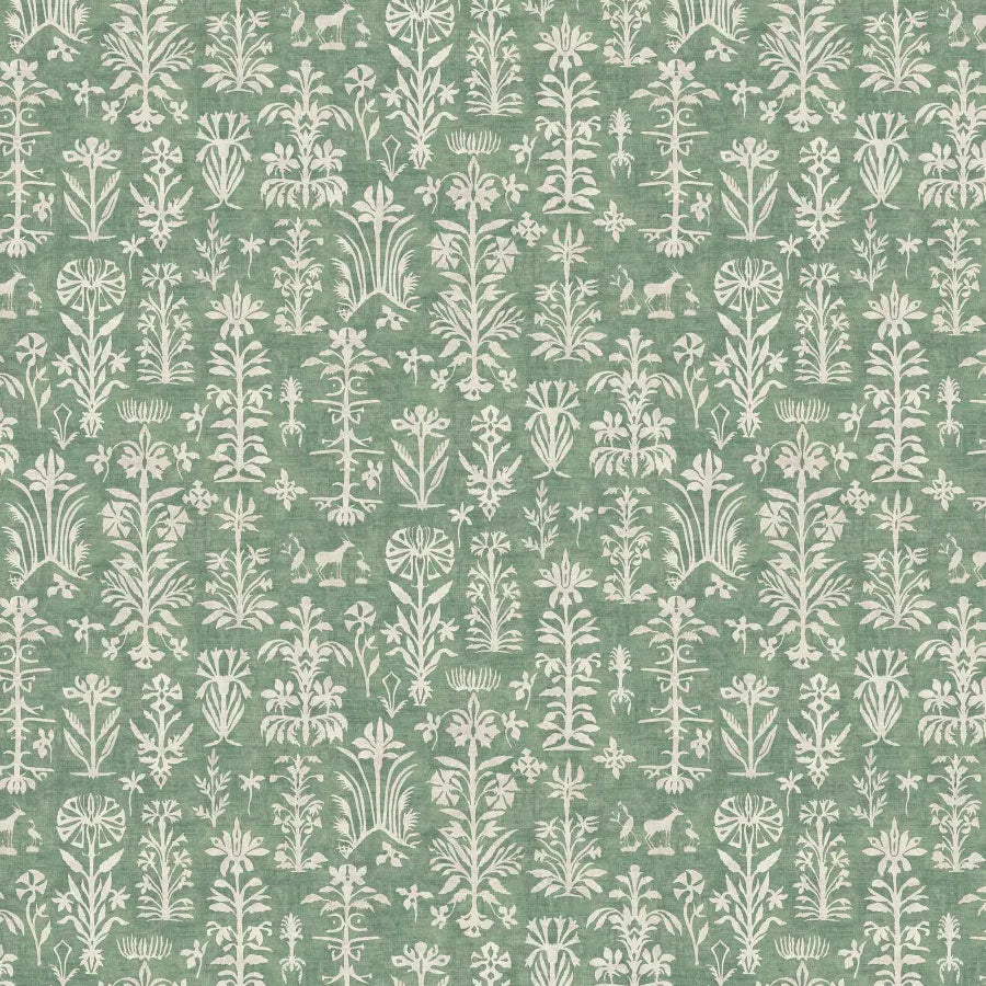 LW-297-563 Papyrus Malachite Mediterranea Fabric by Lewis & Wood