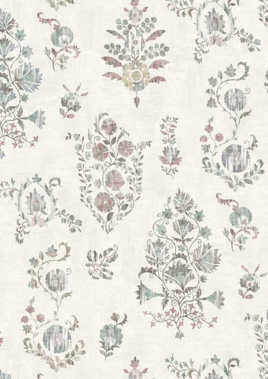 LW-298-297 Sicilia Tea Rose Mediterranea Wallpaper by Lewis & Wood